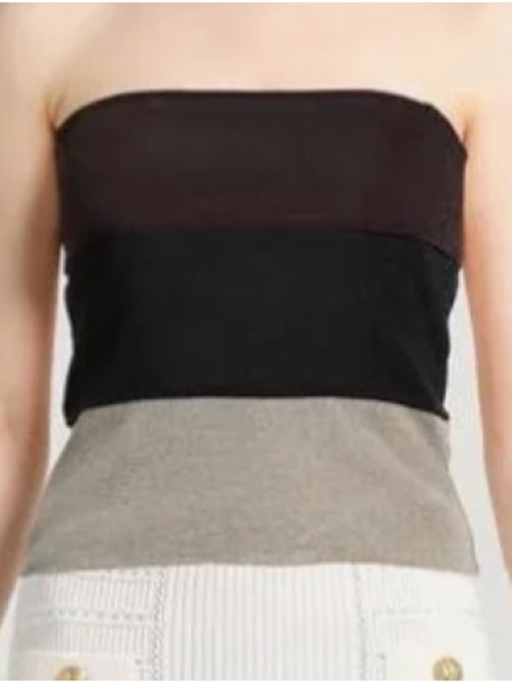 SIYU Women’s Colorblock Strapless Camisole in Black, burgundy and gold size 4